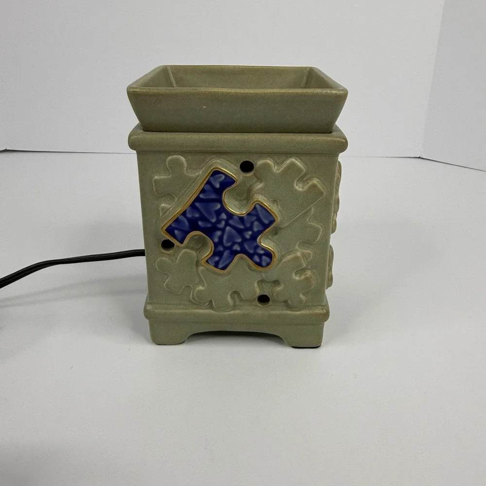 Scentsy Piece By Piece Autism Speaks Wax Warmer Full Size Tested Working